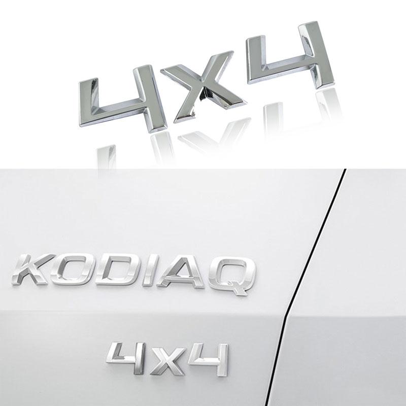 ZDVK6 Car Styling 3D Metal 4X4 Emblem Badge Sticker For Skoda Octavia Fabia Rapid Yeti 4X4 Rear Trunk Decal Auto Accessories