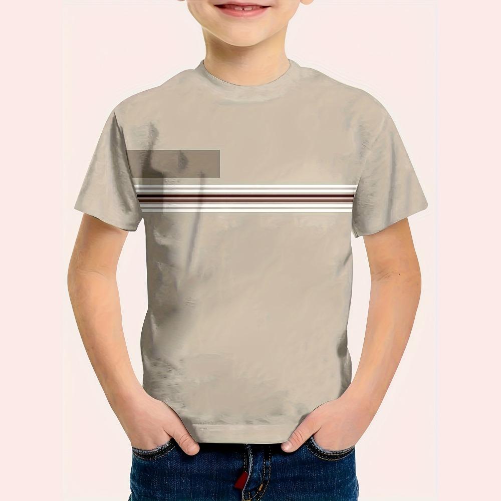 Kids Boys Clothes Simple Paris Letter Print Short Sleeve T Shirt Children Boys Casual Comfortable Tees Children Top