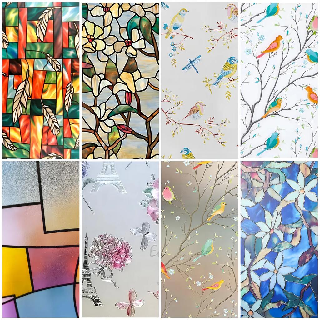 Витражная пленка для окон, неклеящаяся статическая пленка для тонирования окон, матовая стеклянная пленка для приватности, оконная пленка, декоративная пленка