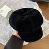 Женская бархатная восьмиугольная кепка Newsboy в корейском стиле — ретро и элегантный берет на осень/зиму