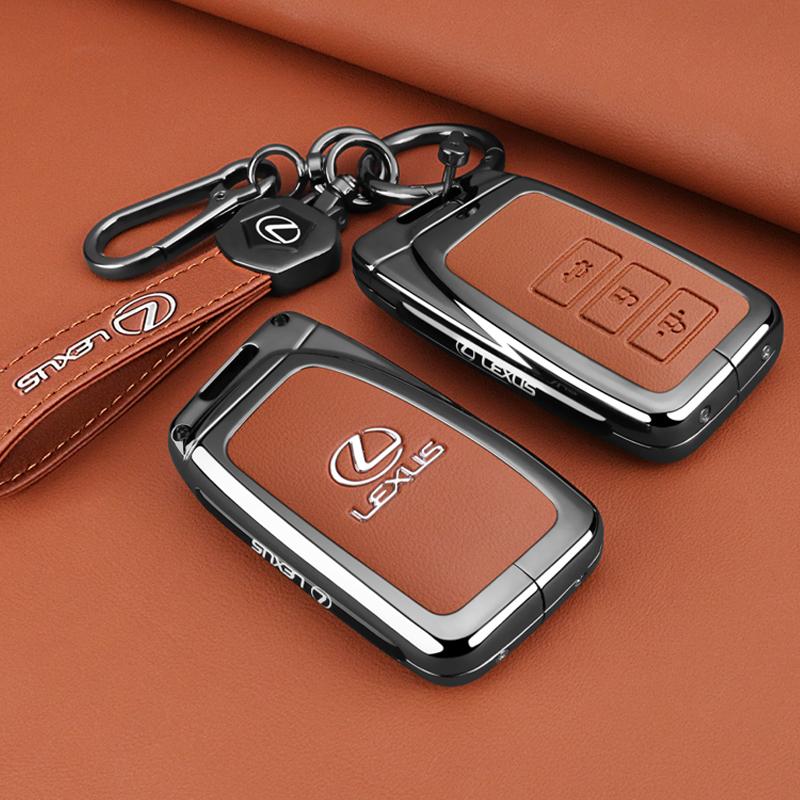 DMTZ1 Zinc Alloy Leather Key Case Shell Buckle Special Car Key Cover for Lexus NX 200 NX300H RX 350 450H ES 350 ES 300h Accessories