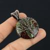 Tree Of Life Dragon Blood Jasper Gemstone Copper Wire Wrap Handmade Pendant Indian Jewelry