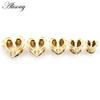 Alisouy 1PC Copper Alloy Casting Heart Love Saddle Ear Tunnels Plugs Expander Stretcher Gauges Earrings Piercing Body Jewelry