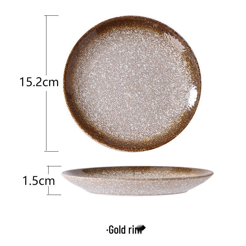 Керамическая тарелка ручной росписи в ретро-стиле, 6 дюймов, круглая - Пепельница, Плевательница, Тарелка для чая, Сухофруктов, Мелких закусок, Десертов.