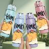 1PC Chmkin Chicken Cute Cartoon Print 750ml Color Plastic Sports Water Bottle Leakproof Flip Straw Lid Suitable for Sports Office Home Use