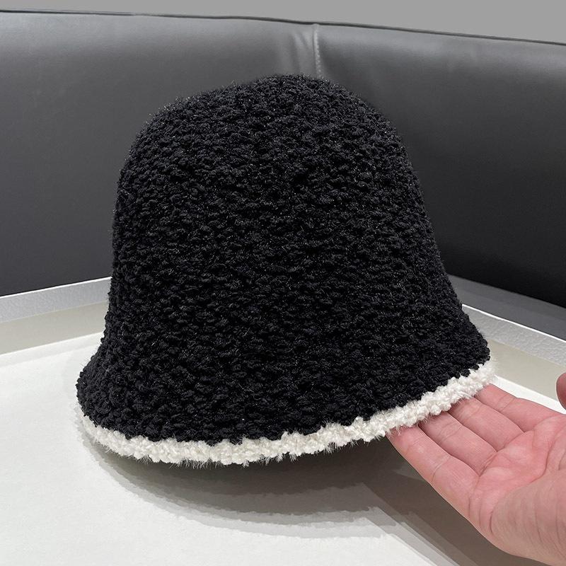 Толстая панама-купол из овечьего флиса для женщин и девочек, зимняя теплая рыбацкая шапка, однотонная ветрозащитная пушистая меховая панама