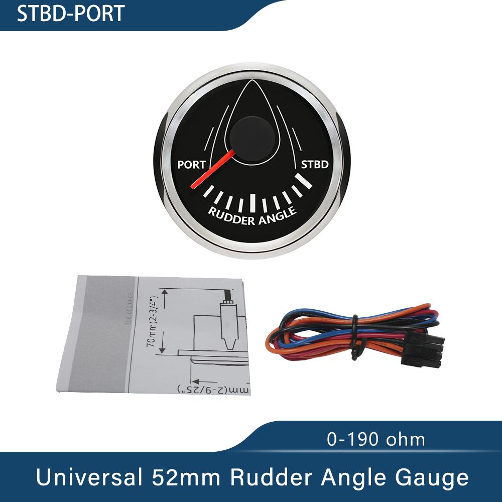New Universal 52mm 85mm Marine Boat Rudder Angle Indicator Gauge 12V 24V with Red Backlight 0-190 ohms for Boat Yacht Vessel