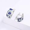 Classic Earrings for Women's Handmade Blue Enamel Flower Earrings Shape Earrings Fashion Party Jewelry Women Earrings