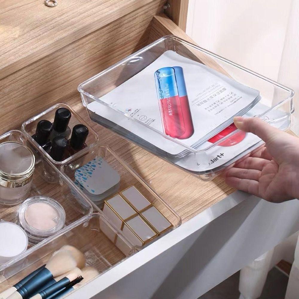 Прозрачный настольный ящик для хранения, ящик для косметики, органайзер, коробки, новый органайзер для хранения