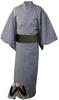 IKS Yukata Set Paulownia Wood Easy To Solid Color 1 Size LL Men's 3-Piece (Yukata, One-Touch Obi, Geta) - Dress, Simple, (No. Gray, (170-180cm))