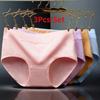 3 Pcs Women Panties Plus Size Mid-waist Solid Color Underwear Mid-waist Cotton Briefs