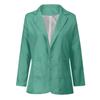 Women Solid Open Front Pockets Cardigan Formal Suit Long Sleeve Blouse Coat