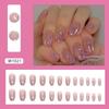 French Crystal False Nails Long Ballerina Nail Tips Fashion Press On Nails  Women Girls