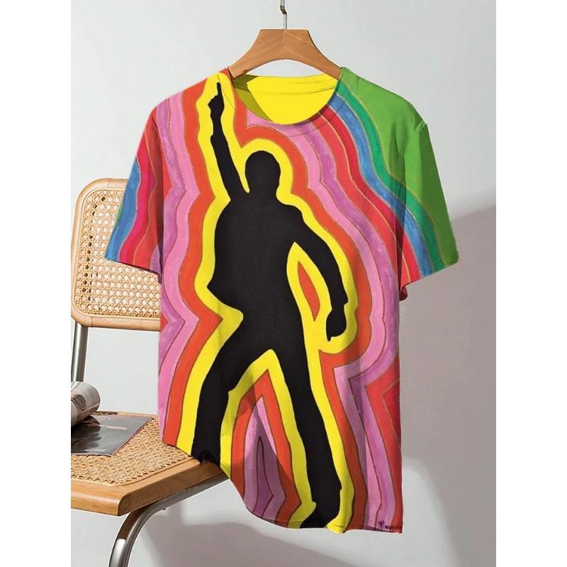 Summer Men's Fun Frog Art 3D Print T-Shirt Men's & Women's Short-Sleeve Crew Neck T-Shirt Relaxed Fit Casual Cartoon Top