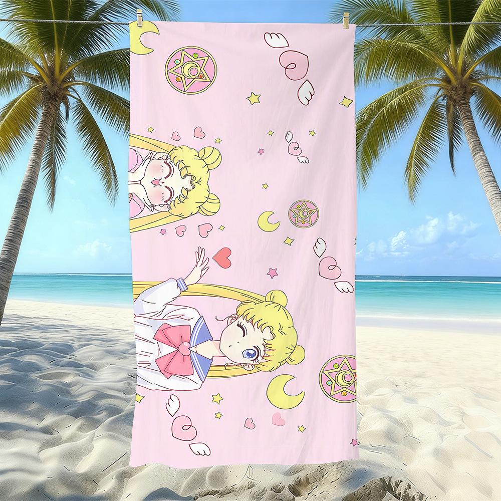 Microfiber Printed Beach Towel Quick-Drying Sand-Proof Absorbent Bath Towel Travel Swimming Towel