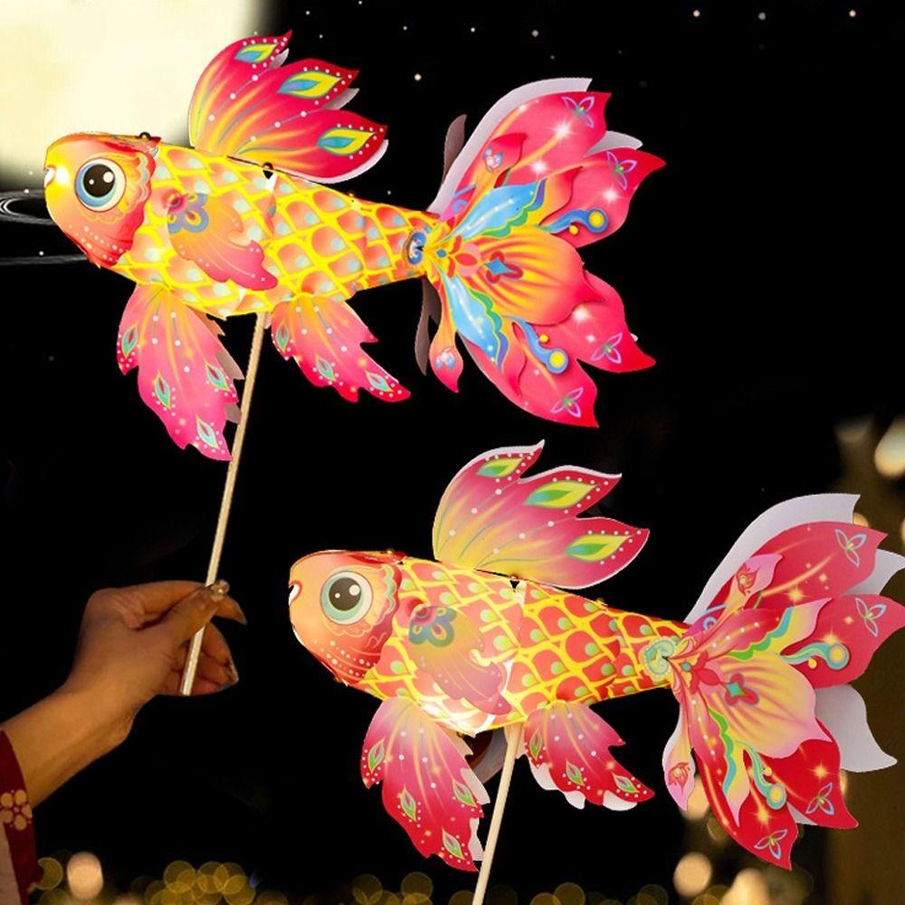 Ancient Style Handheld Fish Lantern Luminous Goldfish Light  Festival Decoration