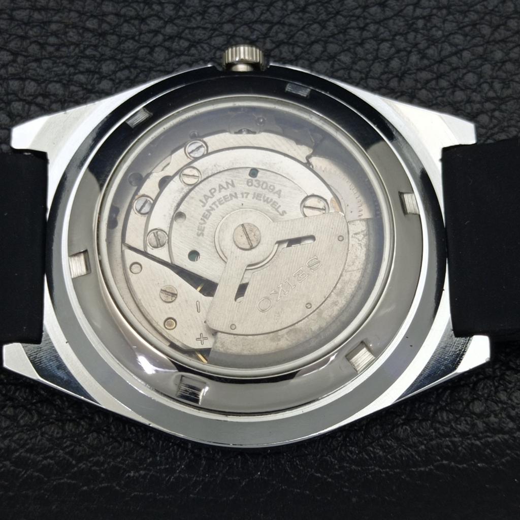 JAPAN SEIKO 5 AUTOMATIC MENS 6309A REFURBISHED BLACK COLOR DIAL WATCH A440281-4 Sk-a440281