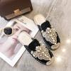 Spring And Summer Top Sell Pearl Rhinestone Loafers Women 'S Flat -Bottomed Espadrilles Casual Lazy Shoes Women Flat Shoes