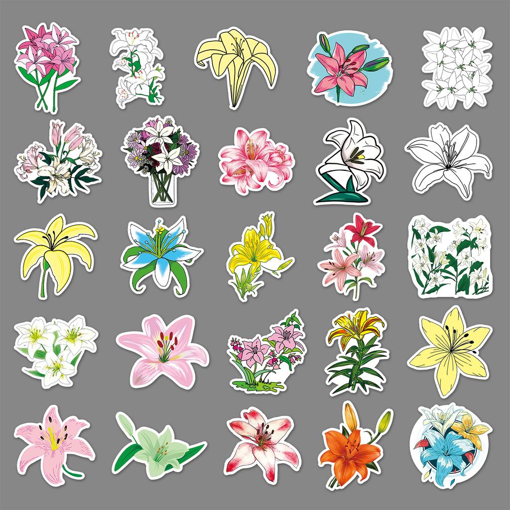 50 Лили Дудл Личность Свежие Цветы Креативные DIY Наклейки для Скейтборда Чемодана Водонепроницаемые