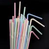 300pcs Plastic Drinking Straws Long Multi-Colored Striped Disposable Straws Party Rainbow Straw ARI