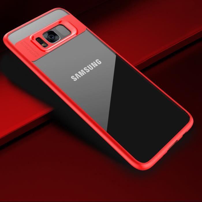 Coque de Protection - E.F.CONNECTION - Samsung Galaxy S8 Plus - Silicone - Rouge Mat - Antichocs