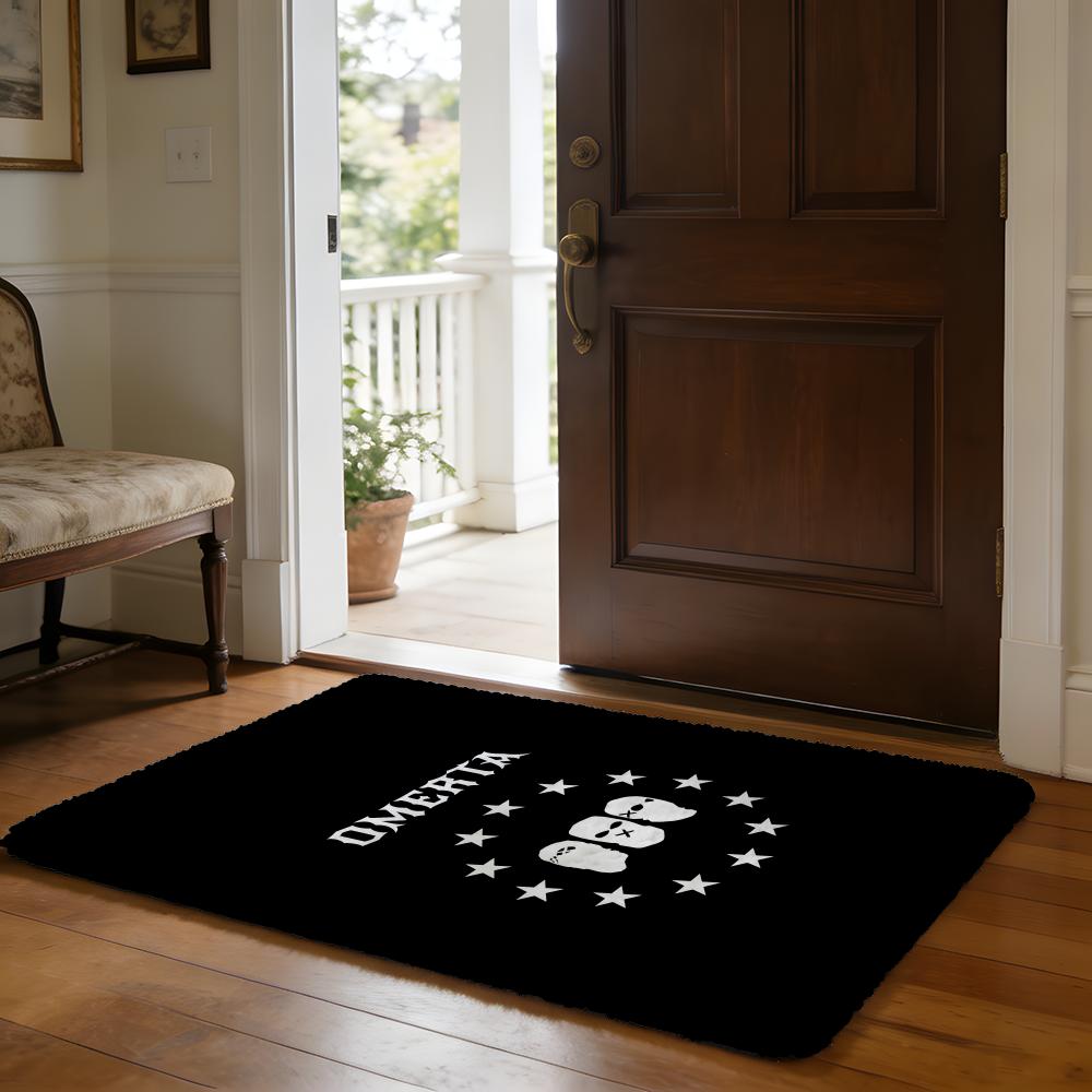 Floor Mat Soft Flannel Rug Non-Slip Absorbent Mat for Bathroom Bedroom Home Decor Rapper Omerta M-Maes