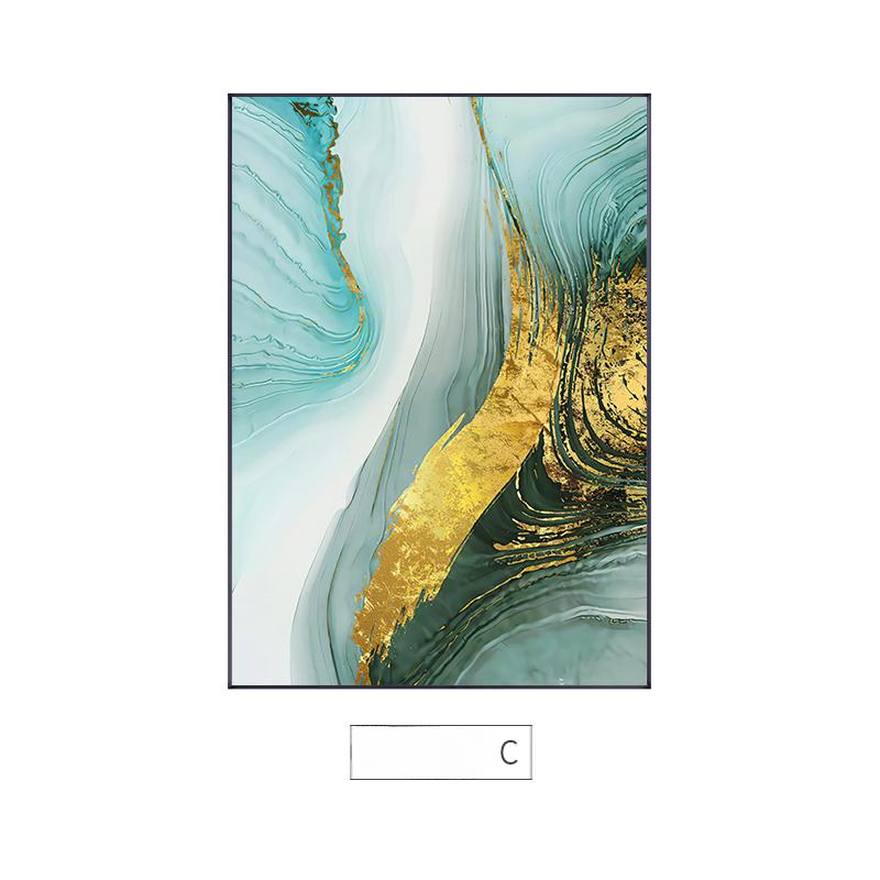 Скандинавские абстрактные картины из золотой фольги, зеленые холсты, настенные декоративные картины, постеры и принты, украшение для гостиной, дома