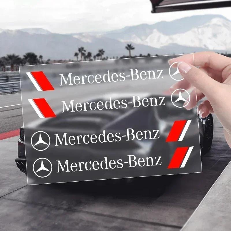 4PCS Car Door Handle Stickers Body Vinyl Stickers Decals Accessories for Mercedes Benz B/C/E/S Class A Class C200L GLC GLK FVWXY1