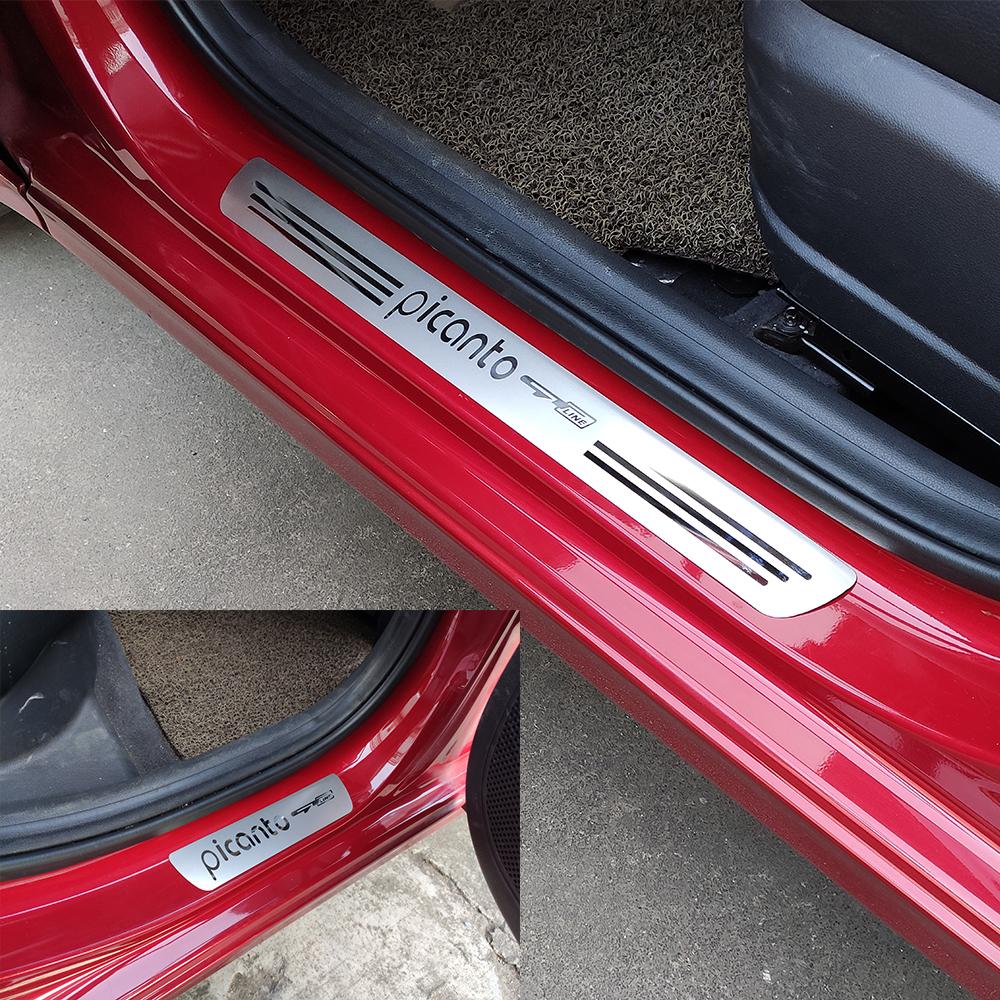 Автостайлинг, автомобильная наклейка, стальные аксессуары для Kia Picanto Gtline Xline Gt X Line, полоса на пороге, крышка педали, защита от потертостей