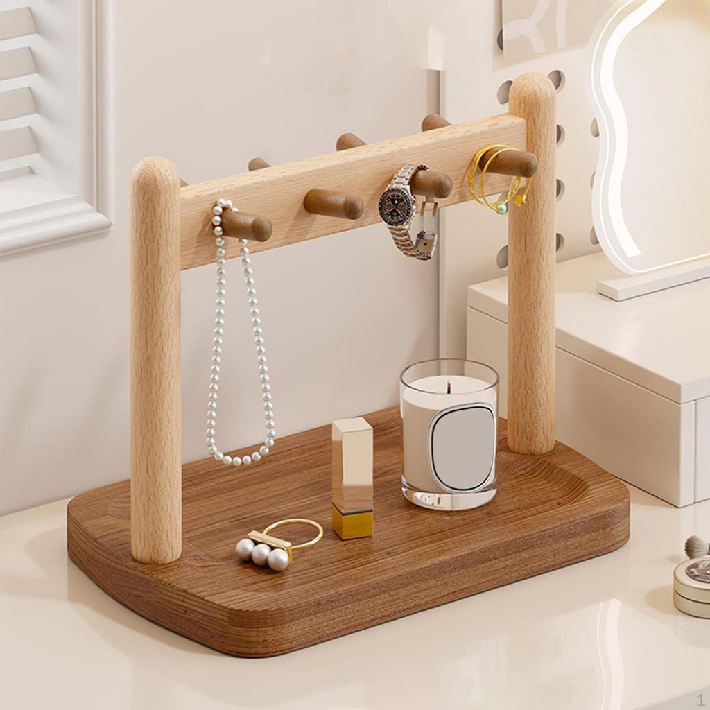 Органайзер для ювелирных изделий, держатель для сережек, ожерелий, деревянный, многоцелевой, подставка,
