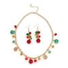 Серьги Рождественский Колокольчик Набор Украшений Ожерелье Рождество Цепочка на Ключицу Милый Фестиваль