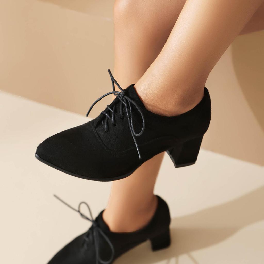 В/Женские туфли на высоком каблуке, туфли на одной платформе, с модными принтами, на толстом каблуке, на большой шнуровке, на низком каблуке, всесезонная обувь.