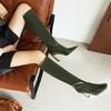 Fashion 2025 Plus Size 34-43 Square Toe Women Boots Hight Heels Knee-High Boots Ladies Shoes Simple Winter Boats Black Yellow Green Red