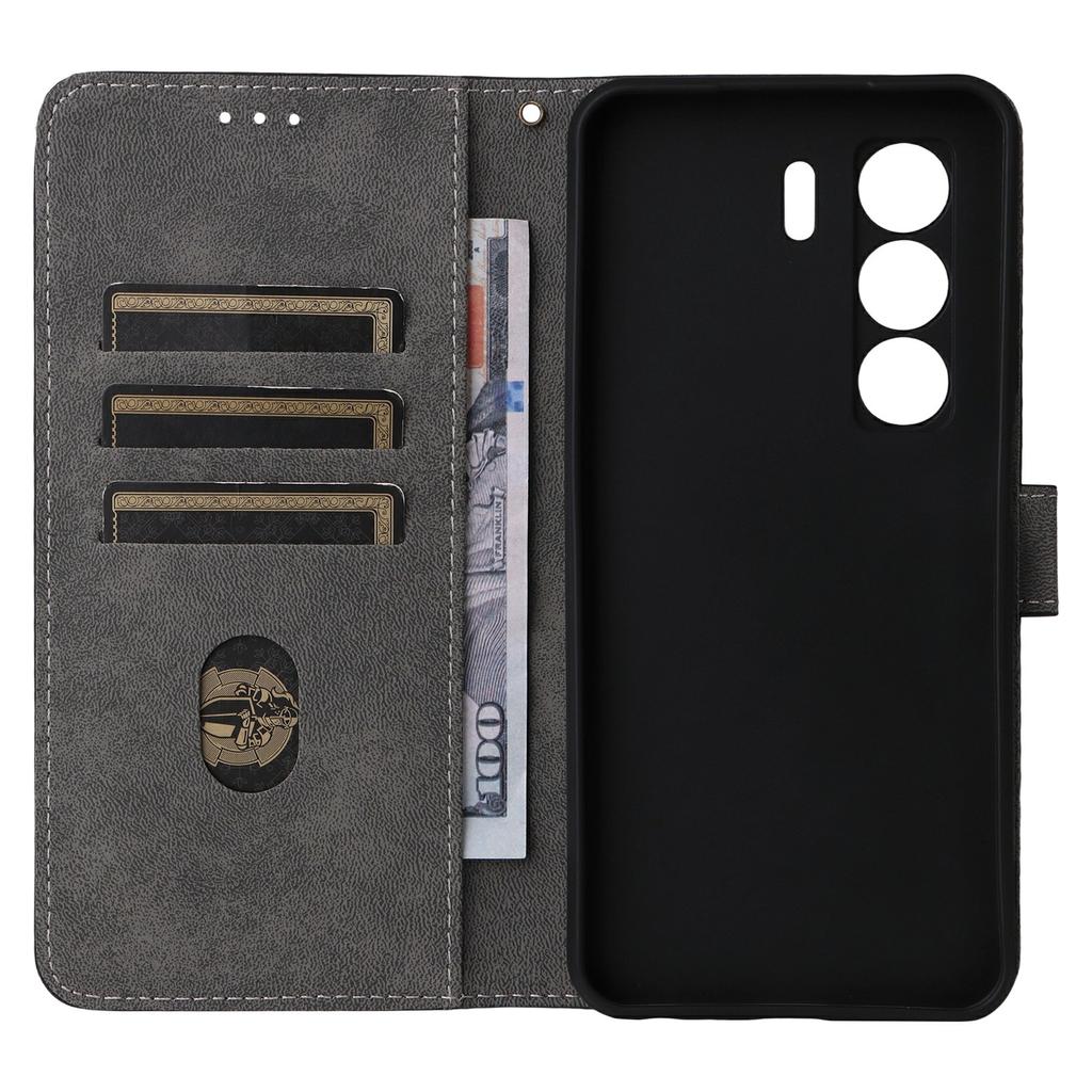 Для itel Power 70 4G Чехол-кошелек с RFID-блокировкой, обложка из ПУ кожи, подставка со шнурком