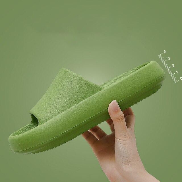 Летние мужские тапочки на толстой платформе, пляжные сандалии Eva Mute Slide, женские шлепанцы для отдыха, нескользящая обувь для ванной