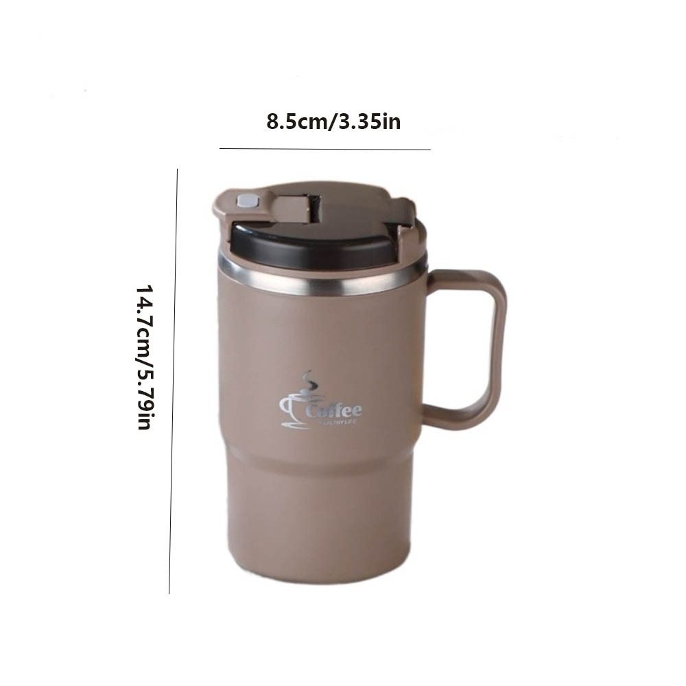 Термокружка из нержавеющей стали 304 с крышкой и ложкой, вакуумная кружка для офиса и путешествий