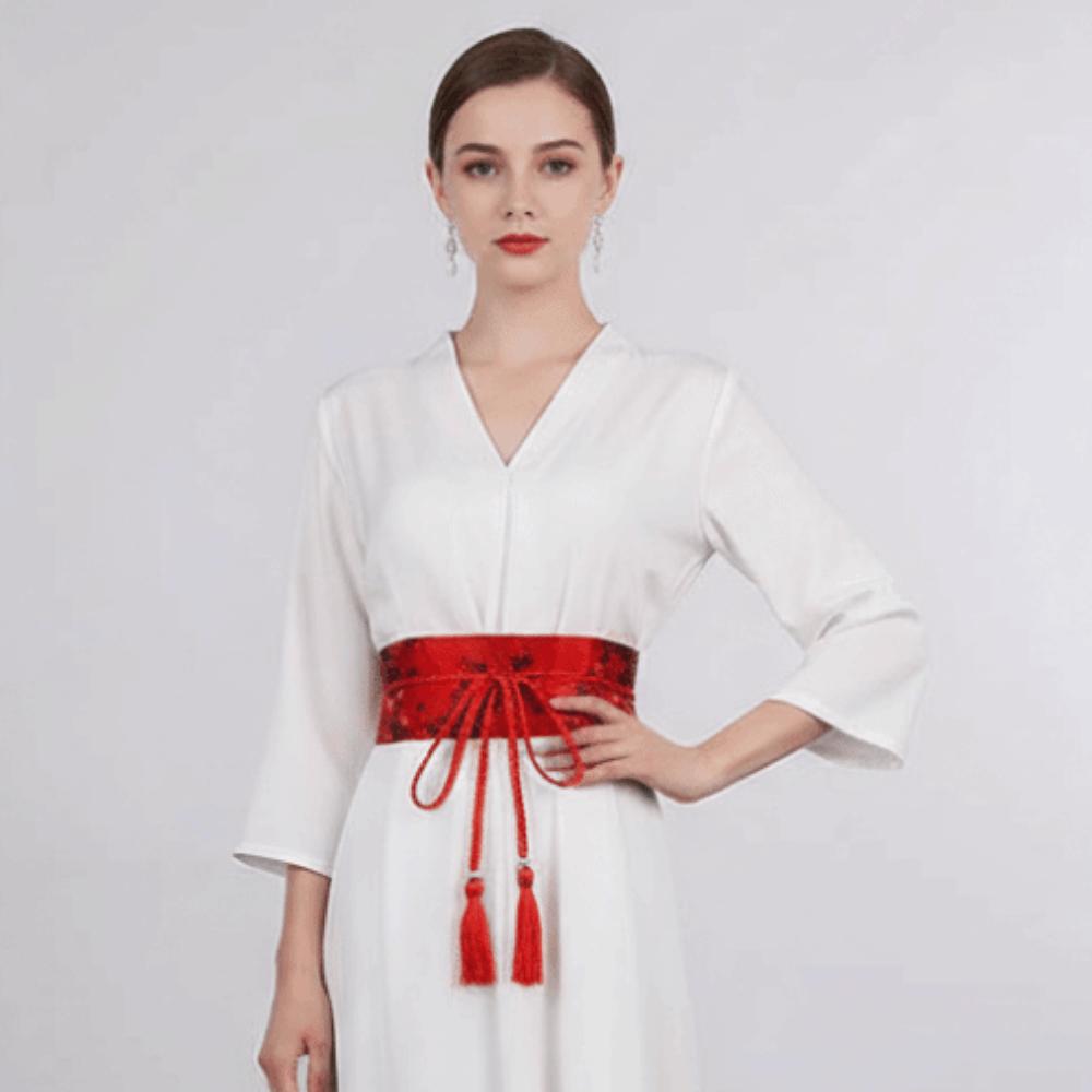 Embroidered Embroidery Corset Wide Style Ethnic Girdle Hanfu Waistband  Kimono Match