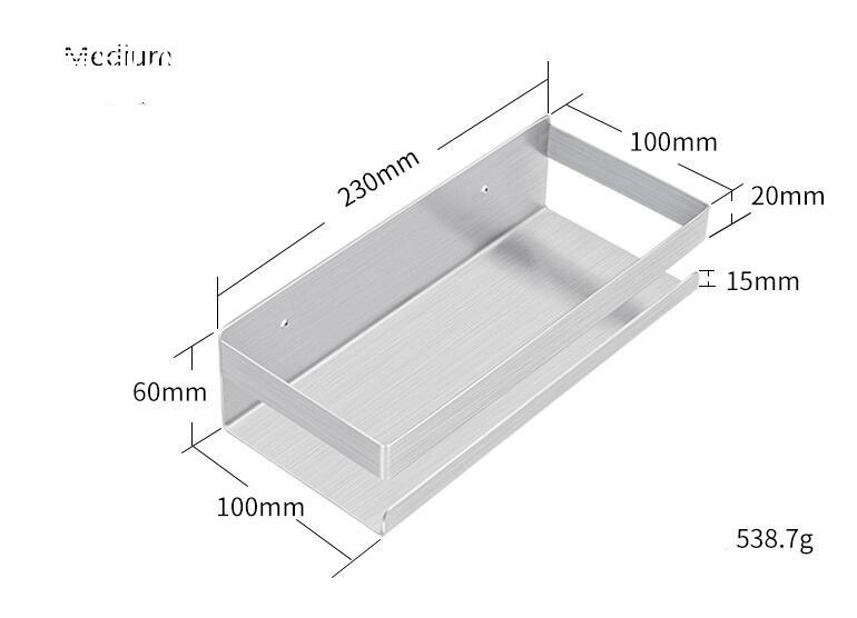 Kitchen Shelf 304 Stainless Steel Nickle Brush Kitchen Condiment Shelf Holder Shower Storage Rack Accessories