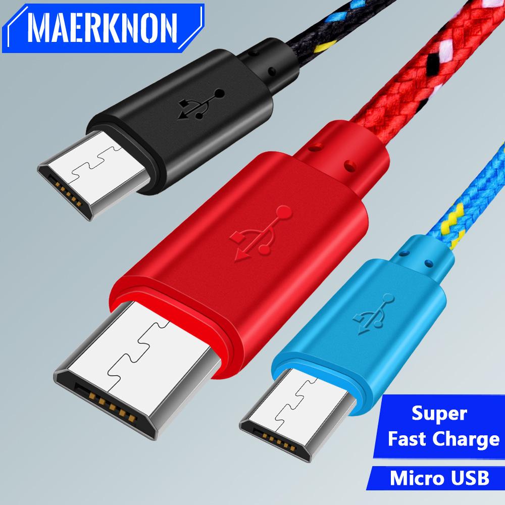 Кабель Micro USB для быстрой зарядки и синхронизации данных, USB-зарядное устройство для телефонов Samsung, Huawei, Xiaomi на Android, нейлоновая оплетка, кабели Micro USB