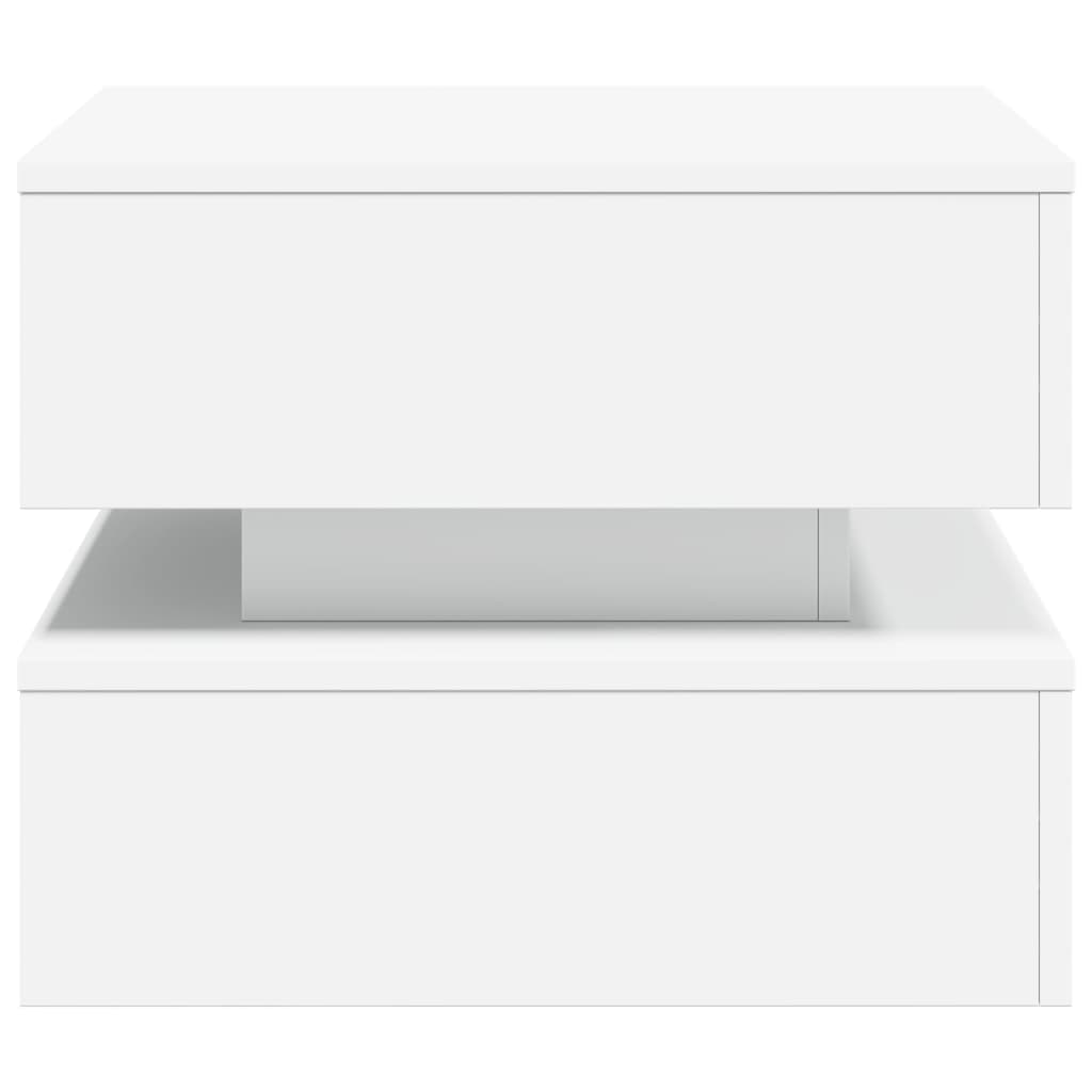 Vidaxl Stolik Kawowy Z Oświetleniem Led, Biały, 50X50X40 Cm