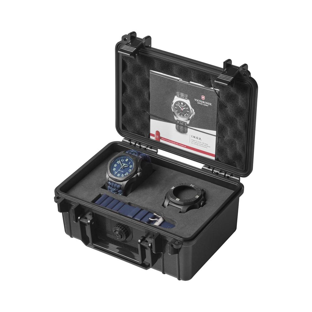 Часы VICTORINOX CARBON Carbon Case Черный Paracord Quartz Водонепроницаемый Подарочный Аналоговый 241860 INOX. Мужской []