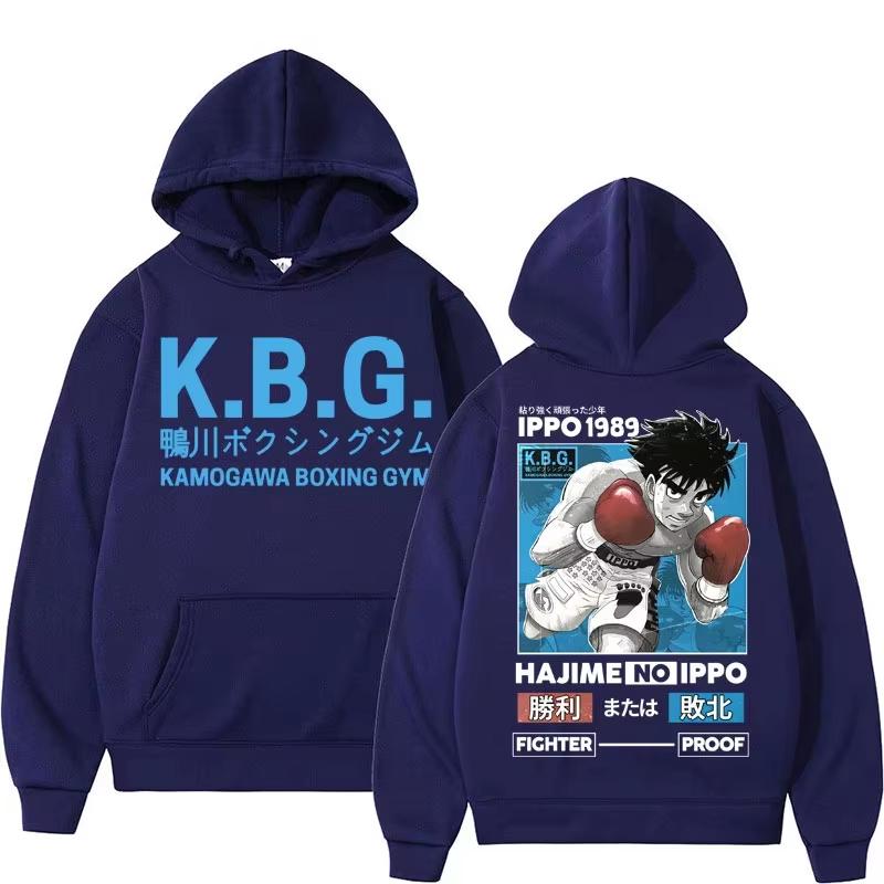 Худи с принтом Hajime No Ippo Унисекс Мужское Женское Винтажное Харадзюку Оверсайз Свободный Повседневный Уличный Стиль Пуловер Толстовка Мягкая Хлопковая Ткань