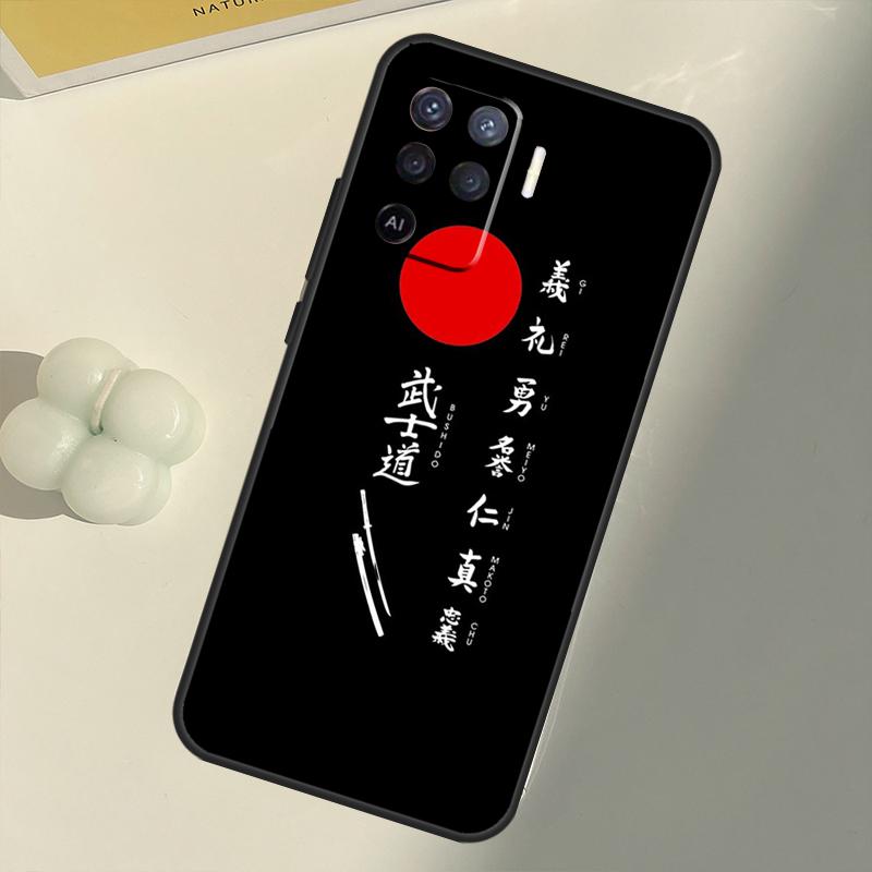 Японский чехол Bushido Samurai для OPPO Find X3 Lite X5 Pro A5 A9 A31 A53 S A83 A91 A93 A54 A74 A94 A15 A16 A52 A72