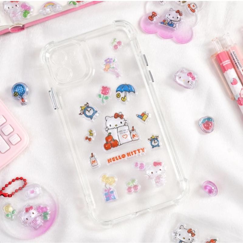 2 шт. Кавайная Hello Kitty 3D тисненый хрустальный стикер Водонепроницаемый Декоративный стикер для чехла мобильного телефона DIY Стикер для скетчбука