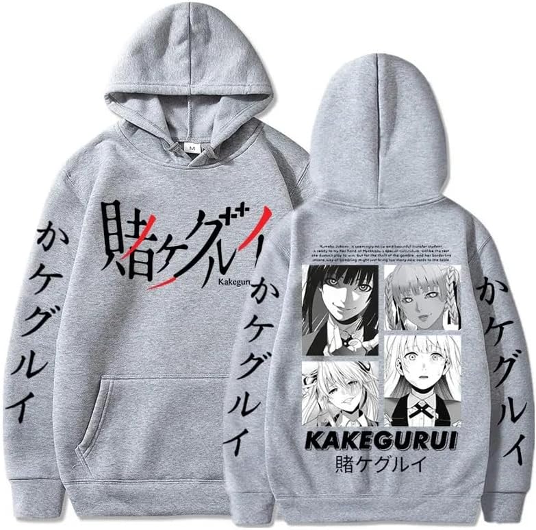 2024 New Anime Kakegurui Hoodies Cosplay Yumeko Jabami Womens Casual Sweatshirts Pocket Loose Clothes Pullover