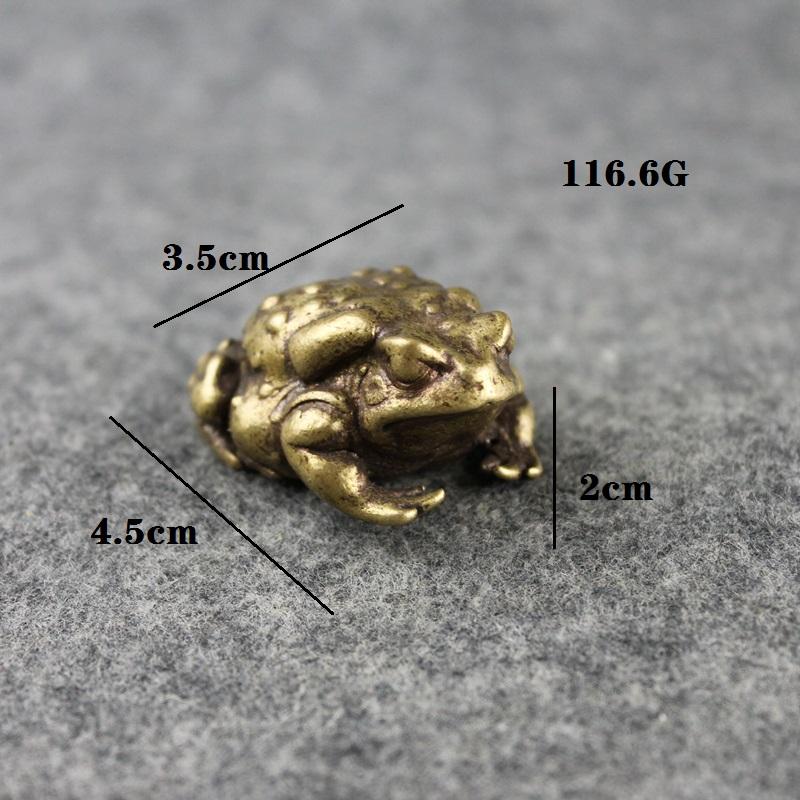 Lucky Rich copper toads frog Golden toad Animal solid copper Statue Animal mascot Decor Home Pure copper Carving Car Decorations