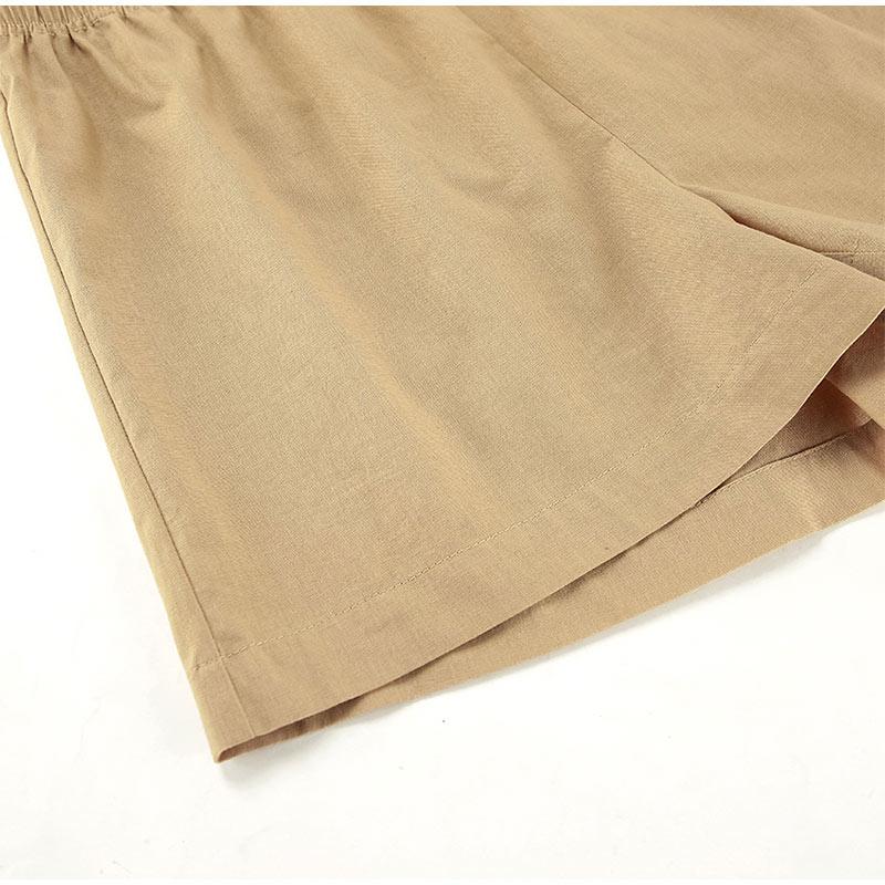 Повседневный комплект с шортами для женщин, весна-лето, лацканы, пуговицы, карманы, блузки, длинные рукава, эластичный пояс, брюки, комплекты, женский однотонный женский костюм