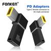 FONKEN 100W USB Type C Female To Square PD Plug Converter USB-C Fast Charging Cable Thinkpad Laptop DC Power Adapter Connector