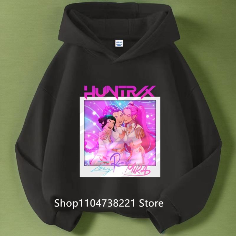 KPop Охотники на демонов Huntrix Толстовка Детская Толстовка с капюшоном Пуловеры для маленьких девочек Модная верхняя одежда для мальчиков Детская одежда