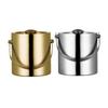 Stainless Steel Ice Bucket with Lid Double-Wall Insulated Wine Champagne Cooler 1.4/2/3L Large Capacity Rust-Proof Barrel for Bars Hotels Parties